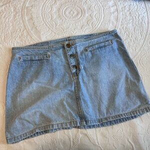 Y2k Denim Button-Front Mini Skirt